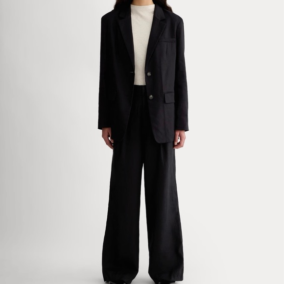 NEW WITH TAGS Everlane Black Linen‎ Way High Drape Pants in Size 14